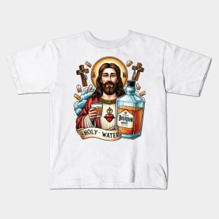 Funny Bourbon Whiskey Holy Water Kids T-Shirt